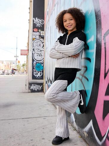 Girls Clothes Long Sleeve Hoodie Colorblock Sweatshirt + Pants 2PCS Girls Spring Fall Clothing Sets Outfits Set 9-14Y in Saudi Arabia