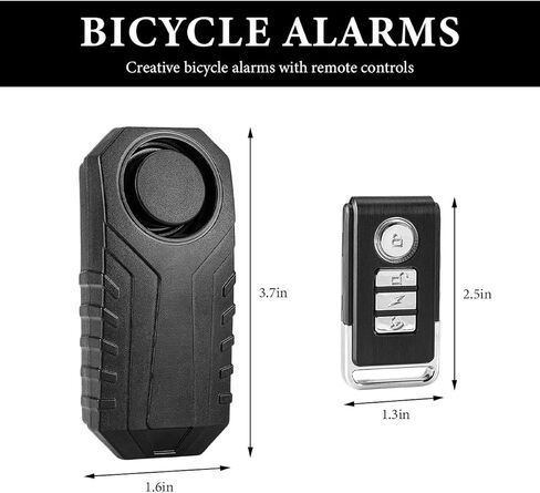 Bike Alarm Remote Motion Sensor System, 113dB Loud Anti-Theft Bicycle Alarm with Remote, Waterproof Wireless Vehicle Security Alarms for Bicycle Motorcycle E-Bike Scooter in Kuwait