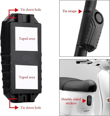 Bike Alarm Remote Motion Sensor System, 113dB Loud Anti-Theft Bicycle Alarm with Remote, Waterproof Wireless Vehicle Security Alarms for Bicycle Motorcycle E-Bike Scooter in Kuwait