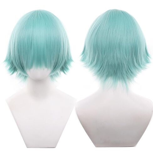 097-light orange color 30cm/1feet male messy anime hair Wig Heat resistant Short Wavy hair Synthetic Hair in Kuwait