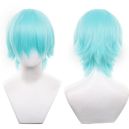 097-light orange color 30cm/1feet male messy anime hair Wig Heat resistant Short Wavy hair Synthetic Hair in Kuwait