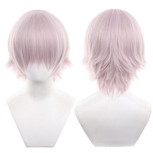 097-light orange color 30cm/1feet male messy anime hair Wig Heat resistant Short Wavy hair Synthetic Hair in Kuwait
