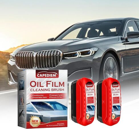 فرشاة تنظيف غشاء زيت السيارة لنوافذ السيارة، لوح تنظيف الزجاج، منظف الزجاج الأمامي للسيارة، مناسبة لإزالة غشاء زيت الزجاج الأمامي (أخضر-L) in Kuwait