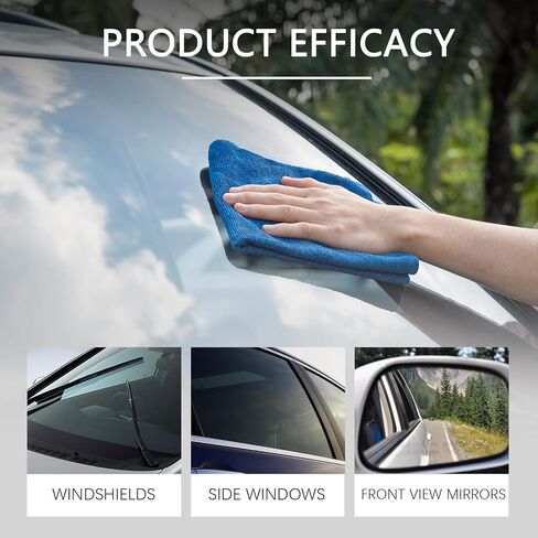 فرشاة تنظيف غشاء زيت السيارة لنوافذ السيارة، لوح تنظيف الزجاج، منظف الزجاج الأمامي للسيارة، مناسبة لإزالة غشاء زيت الزجاج الأمامي (أخضر-L) in Kuwait
