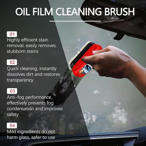 فرشاة تنظيف غشاء زيت السيارة لنوافذ السيارة، لوح تنظيف الزجاج، منظف الزجاج الأمامي للسيارة، مناسبة لإزالة غشاء زيت الزجاج الأمامي (أخضر-L) in Kuwait