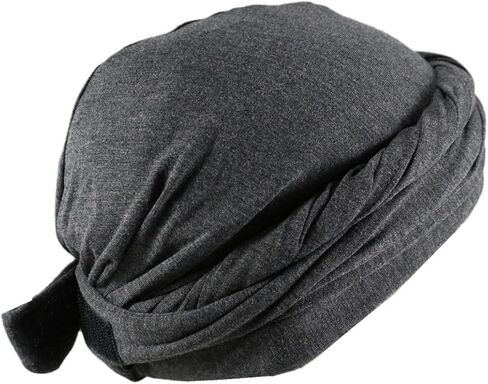 Durag Turban for Men, Muslim Durag Hat Halo Turban Cap Headwrap Pre-Tied Satin Lined Turban Hat in Kuwait