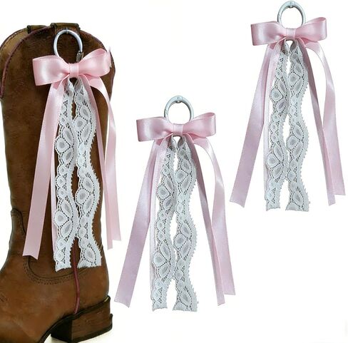 2 قطعة التمهيد السحر ل راعية البقر الأحذية الوردي مقوس دانتيل كاوبوي التمهيد اكسسوارات انفصال الحذاء السحر ديكور ل قبعة الشعر الملابس in Kuwait