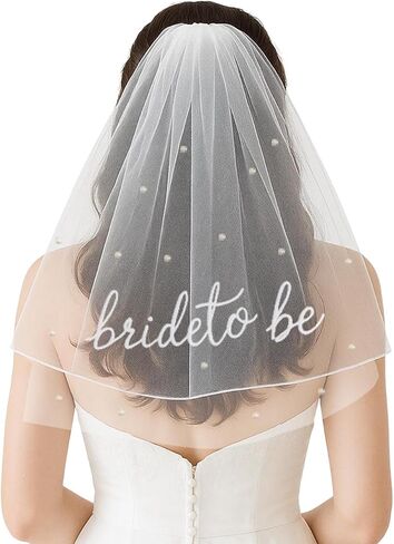 مجموعة Bride To Be Veil، حجاب وشاح مزدوج الطبقات لديكورات حفلات الزفاف وإكسسوارات حفلات العزوبية in Kuwait
