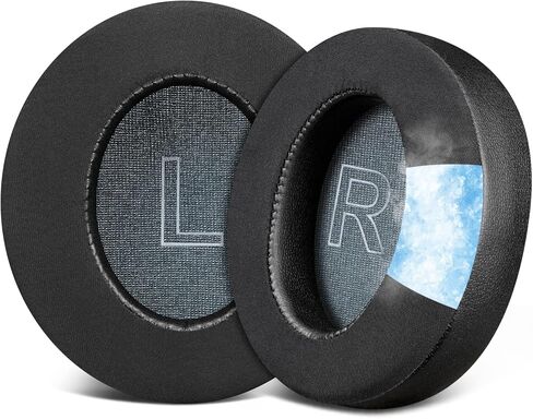 استبدال وسائد الأذن من جل التبريد من SOULWIT لسماعات Anker Soundcore Life Q30/Q35، ووسائد الأذن المصنوعة من نسيج الحرير الجليدي، ورغوة عزل الضوضاء عالية الكثافة - أسود in Kuwait