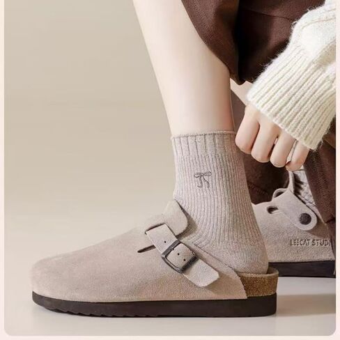 5 Pairs Cute Embroidered Bow Socks Cotton Crew Socks for Women Soft Breathable Casual Socks in Saudi Arabia