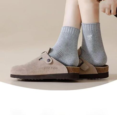 5 Pairs Cute Embroidered Bow Socks Cotton Crew Socks for Women Soft Breathable Casual Socks in Saudi Arabia