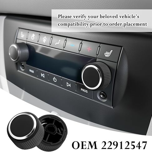 2 قطعة مقبض حجم الراديو الخلفي OEM 22912547، استبدال مقابض الراديو العملية المتوافقة مع تشيفي جي إم سي كاديلاك بويك، مقابض التحكم في مستوى صوت السيارة ذات الطراز البسيط للصوت الخلفي للسيارة in Saudi Arabia