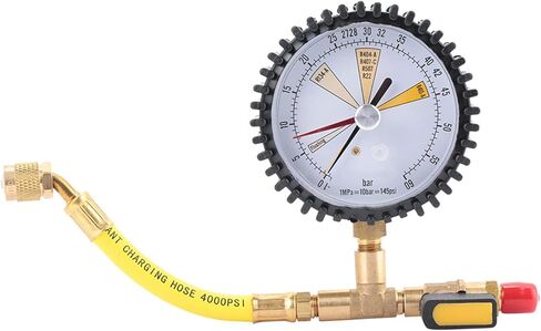 Professional Grade Air Conditioning Refrigerant Pressure Gauge with Spherical Valve Design for HVAC R134a R22 R410A R404A R32 Systems Accurate Nitrogen Test Tool for Car and in Saudi Arabia