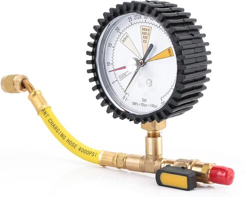 Professional Grade Air Conditioning Refrigerant Pressure Gauge with Spherical Valve Design for HVAC R134a R22 R410A R404A R32 Systems Accurate Nitrogen Test Tool for Car and in Saudi Arabia