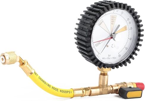 Professional Grade Air Conditioning Refrigerant Pressure Gauge with Spherical Valve Design for HVAC R134a R22 R410A R404A R32 Systems Accurate Nitrogen Test Tool for Car and in Saudi Arabia