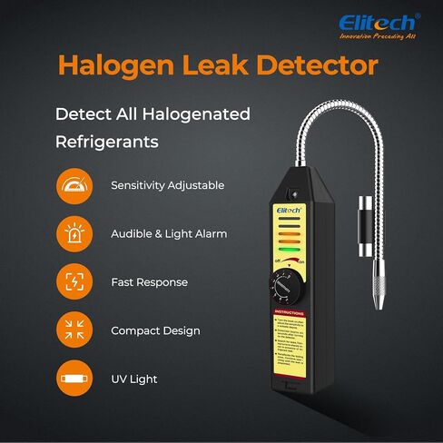 Elitech Mini Split HVAC Pro Tool Kit with Digital Manifold, 5CFM Vacuum Pump & Leak Detector, Includes R410A & R32 Safety Adapters in Saudi Arabia