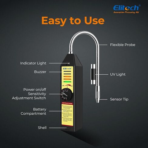 Elitech Mini Split HVAC Pro Tool Kit with Digital Manifold, 5CFM Vacuum Pump & Leak Detector, Includes R410A & R32 Safety Adapters in Saudi Arabia