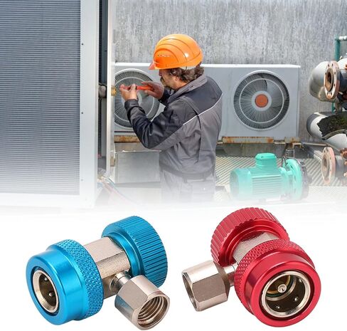 R134a محولات قارنة التوصيل السريعة مجموعة تحويل مشعب تكييف الهواء 1 / 4in أنثى إلى 1 / 2in ذكر الموضوع - منع تسرب المبردات، التوافق العالي لتشخيص التيار المتردد التلقائي in Kuwait