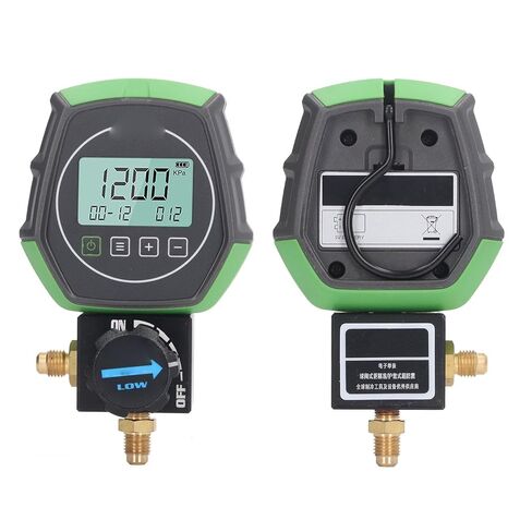 WALFRONT Digital Manifold Meter, AC Vacuum Pressure Temperature Tester with Built in 90 Refrigerants for Automotive Household Air Conditioning Refrigeration Equipment in Saudi Arabia
