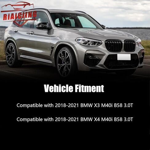 مجموعة مدخل الهواء البارد مع درع الحرارة متوافق مع 2018-2021 BMW X3 X4 M40i B58 3.0T، يزيد من قوة الحصان وعزم الدوران، وصوت تحفيزي أكثر عدوانية ورياضية in Kuwait