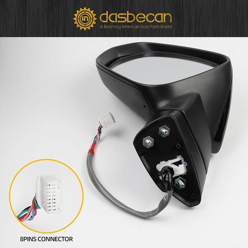 مرآة جانبية للسائق من Dasbecan متوافقة مع Lexus NX200t NX300 NX300h 2018-2021 مع قوة قابلة للطي وزجاج قابل للتعديل وذاكرة دافئة وضوء إشارة كشف البقع العمياء BSD يستبدل 8794078042 13 دبابيس in Kuwait