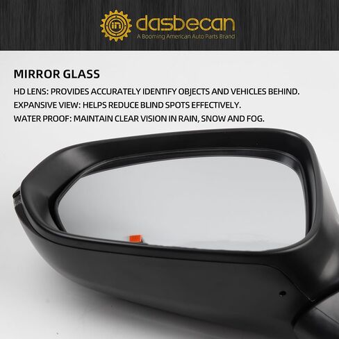 مرآة جانبية للسائق من Dasbecan متوافقة مع Lexus NX200t NX300 NX300h 2018-2021 مع قوة قابلة للطي وزجاج قابل للتعديل وذاكرة دافئة وضوء إشارة كشف البقع العمياء BSD يستبدل 8794078042 13 دبابيس in Kuwait