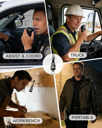 14-PCS Radio Holder 360°Adjustable 26" Retracting with 2pack, 4 Mounting Screws, 4 Steel D-Loops, 2 Long & 2 Short Ropes, Used in Low-Light Conditions for Truck in Kuwait