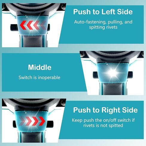 21 V Cordless Rivet Gun with Charger and 2 Batteries, Brushless Motor, Portable Electric Automatic Rivet Gun Kit for 3/32", 1/8", 5/32" Stainless & Aluminum Rivets in Kuwait