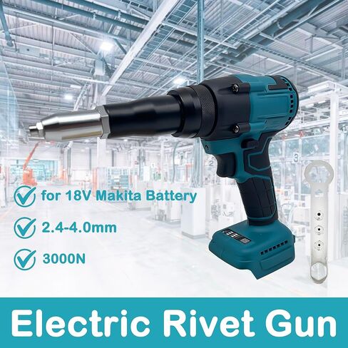 21 V Cordless Rivet Gun with Charger and 2 Batteries, Brushless Motor, Portable Electric Automatic Rivet Gun Kit for 3/32", 1/8", 5/32" Stainless & Aluminum Rivets in Kuwait