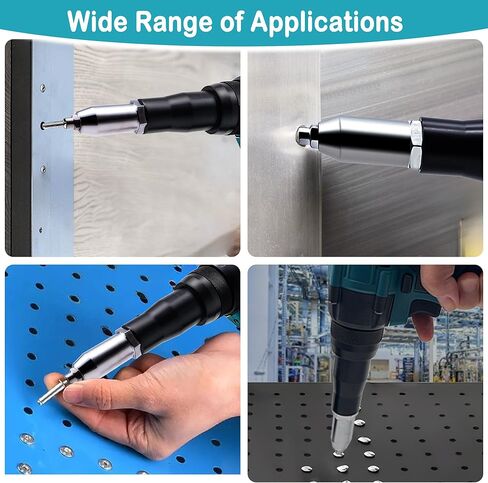 21 V Cordless Rivet Gun with Charger and 2 Batteries, Brushless Motor, Portable Electric Automatic Rivet Gun Kit for 3/32", 1/8", 5/32" Stainless & Aluminum Rivets in Kuwait