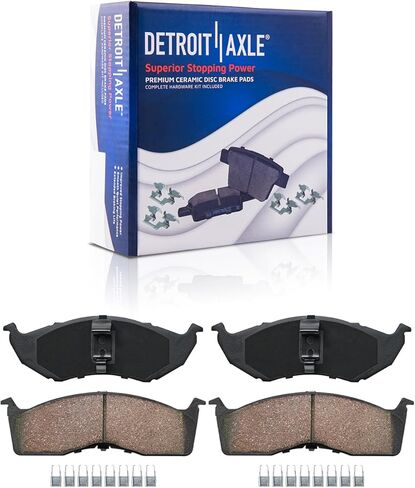 محور ديترويت - طقم فرامل لسيارة فيات 2012-2017 500، دوارات فرامل قرصية محفورة ومشقوقة 2013 2014 2015 2016 استبدال وسادات الفرامل السيراميكية: دوار أمامي 10.12 بوصة ودوار خلفي 9.45 بوصة in Kuwait