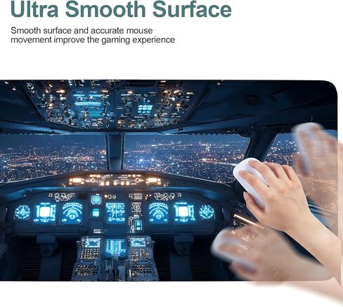 لوحة ماوس ألعاب ممتدة من Flight Cockpit مقاس 35.4 بوصة × 15.7 بوصة، بساط مكتب كبير، قاعدة مطاطية غير قابلة للانزلاق، سطح أملس للمنزل والمكتب in Saudi Arabia