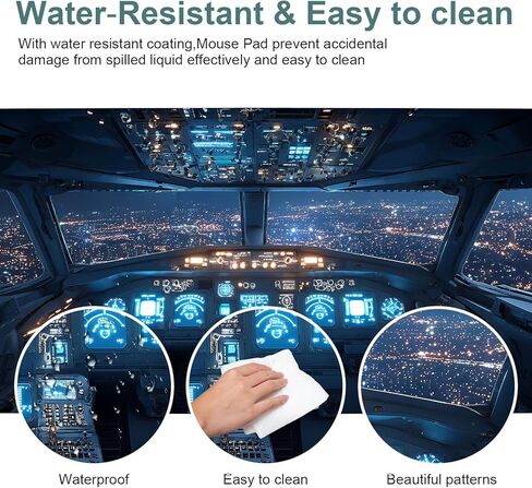 لوحة ماوس ألعاب ممتدة من Flight Cockpit مقاس 35.4 بوصة × 15.7 بوصة، بساط مكتب كبير، قاعدة مطاطية غير قابلة للانزلاق، سطح أملس للمنزل والمكتب in Saudi Arabia