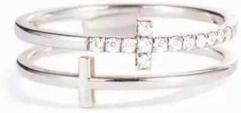 1pc Glamorous Cross Ring For Women For Wedding Engagement Anniversary Party Band Jewelry Valentine's Day Gift in Saudi Arabia