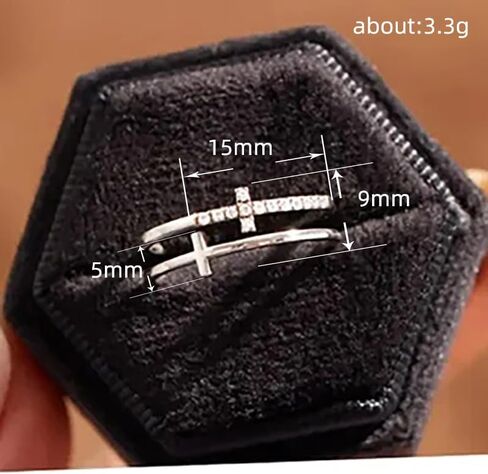1pc Glamorous Cross Ring For Women For Wedding Engagement Anniversary Party Band Jewelry Valentine's Day Gift in Saudi Arabia