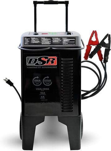 شوماخر شاحن بطارية احترافي اوتوماتيكي بالكامل DSR121 دي اس ار برو سيريز - 250 امبير، 12 فولت - مشغل المحرك، صيانة معززة، مزيل الكبريت التلقائي - للاستخدام في متاجر السيارات / التاجر in Kuwait