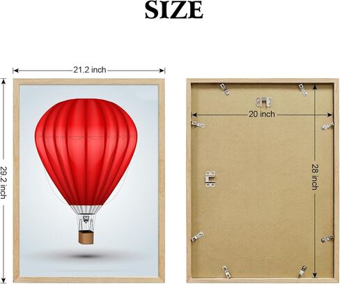 مجموعة إطارات صور DABLUE مقاس 22 × 28 مكونة من 3 قطع من خشب البلوط البيج مقاس 22 بوصة × 28 بوصة إطار ملصق مقاس 22 × 28 إطار من الخشب الصلب الطبيعي مقاس 28 × 22 إطار صورة مع زجاج شبكي شفاف in Kuwait