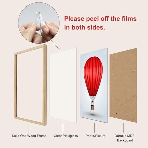 مجموعة إطارات صور DABLUE مقاس 22 × 28 مكونة من 3 قطع من خشب البلوط البيج مقاس 22 بوصة × 28 بوصة إطار ملصق مقاس 22 × 28 إطار من الخشب الصلب الطبيعي مقاس 28 × 22 إطار صورة مع زجاج شبكي شفاف in Kuwait