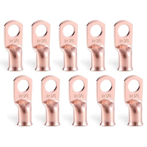 10 قطعة 1/0 AWG-3/8 "(M10) أطراف حلقية عروات البطارية 0 مقياس كابل البطارية ينتهي العروات السلكية الثقيلة 0 محطات قياس العروات النحاسية موصلات طرفية البطارية in Kuwait