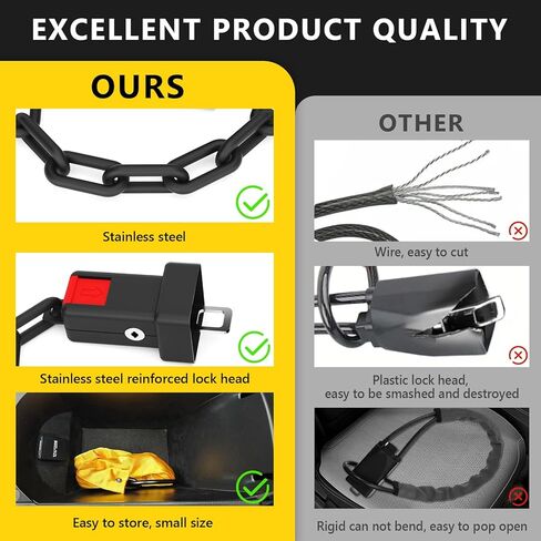 جهاز مضاد للسرقة بقفل عجلة القيادة، قفل حزام الأمان، جهاز مضاد للسرقة مع 3 مفاتيح، جهاز منع سرقة السيارة يناسب معظم المركبات، سيارات الدفع الرباعي، أمان عربة الجولف in Kuwait