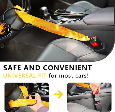 جهاز مضاد للسرقة بقفل عجلة القيادة، قفل حزام الأمان، جهاز مضاد للسرقة مع 3 مفاتيح، جهاز منع سرقة السيارة يناسب معظم المركبات، سيارات الدفع الرباعي، أمان عربة الجولف in Kuwait