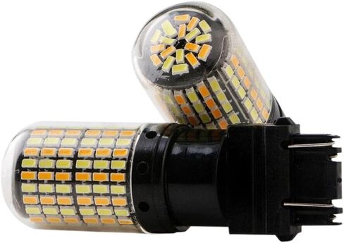 2 قطعة 3757 3157 4157NA LED لمبة المتعرج الأبيض العنبر وقوف السيارات بدوره الضوء متوافق مع in Kuwait