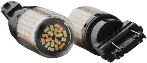 2 قطعة 3757 3157 4157NA LED لمبة المتعرج الأبيض العنبر وقوف السيارات بدوره الضوء متوافق مع in Kuwait