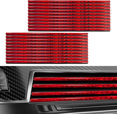 20 PCS Car Air Conditioner Decoration Strips, Waterproof Straight Air Vent Outlet Decorative Trim, Bendable Vent Strip Interior Decor for Most Vehicles, Car Accessories (Blue) in Kuwait