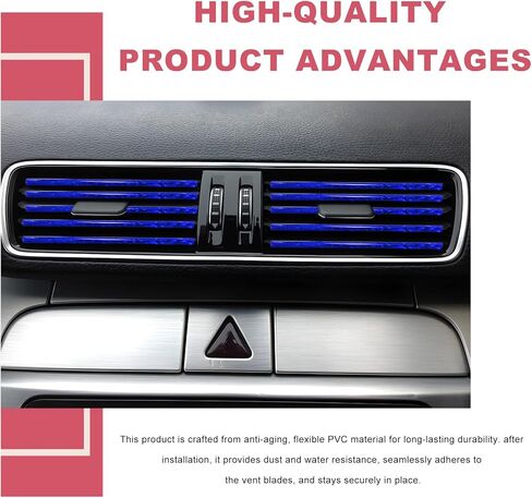 20 PCS Car Air Conditioner Decoration Strips, Waterproof Straight Air Vent Outlet Decorative Trim, Bendable Vent Strip Interior Decor for Most Vehicles, Car Accessories (Blue) in Kuwait