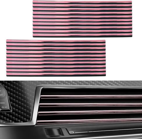 20 PCS Car Air Conditioner Decoration Strips, Waterproof Straight Air Vent Outlet Decorative Trim, Bendable Vent Strip Interior Decor for Most Vehicles, Car Accessories (Blue) in Kuwait
