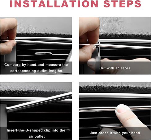 20 PCS Car Air Conditioner Decoration Strips, Waterproof Straight Air Vent Outlet Decorative Trim, Bendable Vent Strip Interior Decor for Most Vehicles, Car Accessories (Blue) in Kuwait