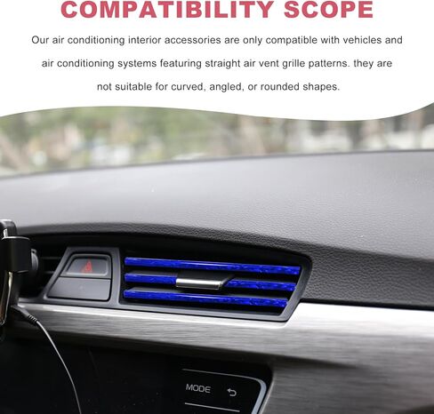 20 PCS Car Air Conditioner Decoration Strips, Waterproof Straight Air Vent Outlet Decorative Trim, Bendable Vent Strip Interior Decor for Most Vehicles, Car Accessories (Blue) in Kuwait
