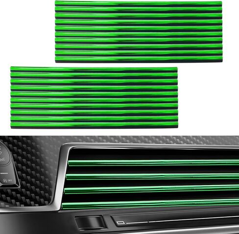 20 PCS Car Air Conditioner Decoration Strips, Waterproof Straight Air Vent Outlet Decorative Trim, Bendable Vent Strip Interior Decor for Most Vehicles, Car Accessories (Blue) in Kuwait