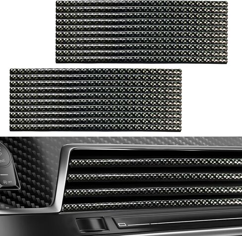20 PCS Car Air Conditioner Decoration Strips, Waterproof Straight Air Vent Outlet Decorative Trim, Bendable Vent Strip Interior Decor for Most Vehicles, Car Accessories (Blue) in Kuwait